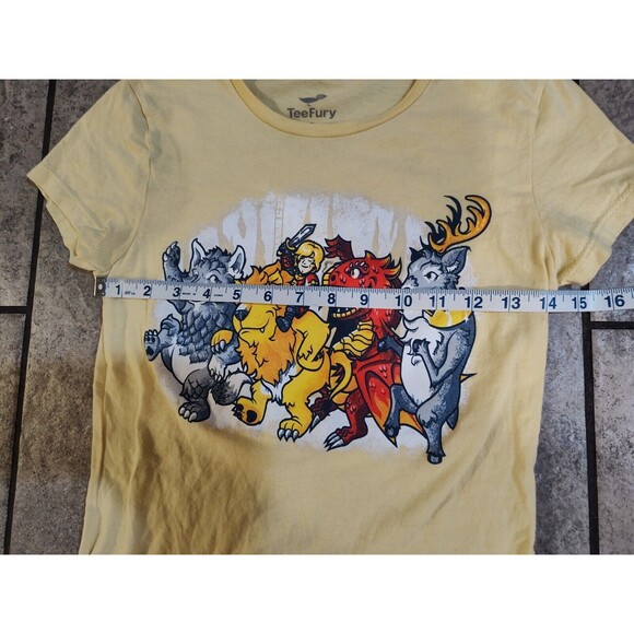 TeeFury Game of Thrones DANCING SIGILS HOUSE ANIMALS Size Small Yellow - Picture 3 of 11